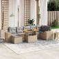 Preview: ARDEBO.de - 8-tlg. Garten-Sofagarnitur mit Kissen Beige Poly Rattan