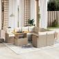 Preview: ARDEBO.de - 9-tlg. Garten-Sofagarnitur mit Kissen Beige Poly Rattan