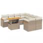 Preview: 9-tlg. Garten-Sofagarnitur mit Kissen Beige Poly Rattan