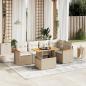 Preview: ARDEBO.de - 6-tlg. Garten-Sofagarnitur mit Kissen Beige Poly Rattan