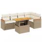 Preview: 6-tlg. Garten-Sofagarnitur mit Kissen Beige Poly Rattan