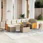 Preview: ARDEBO.de - 8-tlg. Garten-Sofagarnitur mit Kissen Beige Poly Rattan