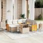 Preview: ARDEBO.de - 8-tlg. Garten-Sofagarnitur mit Kissen Beige Poly Rattan