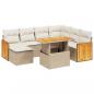 Preview: 8-tlg. Garten-Sofagarnitur mit Kissen Beige Poly Rattan