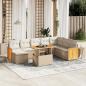 Preview: ARDEBO.de - 9-tlg. Garten-Sofagarnitur mit Kissen Beige Poly Rattan