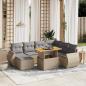 Preview: ARDEBO.de - 8-tlg. Garten-Sofagarnitur mit Kissen Beige Poly Rattan