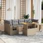 Preview: ARDEBO.de - 7-tlg. Garten-Sofagarnitur mit Kissen Beige Poly Rattan