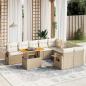 Preview: ARDEBO.de - 10-tlg. Garten-Sofagarnitur mit Kissen Beige Poly Rattan