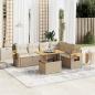 Preview: ARDEBO.de - 7-tlg. Garten-Sofagarnitur mit Kissen Beige Poly Rattan