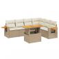 Preview: 7-tlg. Garten-Sofagarnitur mit Kissen Beige Poly Rattan