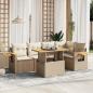 Preview: ARDEBO.de - 6-tlg. Garten-Sofagarnitur mit Kissen Beige Poly Rattan