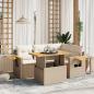 Preview: ARDEBO.de - 5-tlg. Garten-Sofagarnitur mit Kissen Beige Poly Rattan