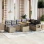 Preview: ARDEBO.de - 9-tlg. Garten-Sofagarnitur mit Kissen Beige Poly Rattan