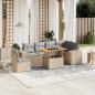 Preview: ARDEBO.de - 7-tlg. Garten-Sofagarnitur mit Kissen Beige Poly Rattan