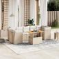 Preview: ARDEBO.de - 8-tlg. Garten-Sofagarnitur mit Kissen Beige Poly Rattan