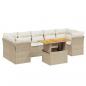 Preview: 8-tlg. Garten-Sofagarnitur mit Kissen Beige Poly Rattan