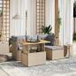 Preview: ARDEBO.de - 6-tlg. Garten-Sofagarnitur mit Kissen Beige Poly Rattan