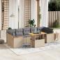 Preview: ARDEBO.de - 8-tlg. Garten-Sofagarnitur mit Kissen Beige Poly Rattan