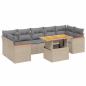 Preview: 8-tlg. Garten-Sofagarnitur mit Kissen Beige Poly Rattan