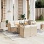 Preview: ARDEBO.de - 8-tlg. Garten-Sofagarnitur mit Kissen Beige Poly Rattan