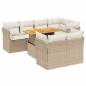 Preview: 8-tlg. Garten-Sofagarnitur mit Kissen Beige Poly Rattan