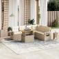 Preview: ARDEBO.de - 7-tlg. Garten-Sofagarnitur mit Kissen Beige Poly Rattan