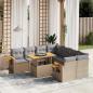 Preview: ARDEBO.de - 9-tlg. Garten-Sofagarnitur mit Kissen Beige Poly Rattan