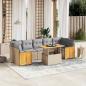 Preview: ARDEBO.de - 8-tlg. Garten-Sofagarnitur mit Kissen Beige Poly Rattan