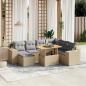 Preview: ARDEBO.de - 8-tlg. Garten-Sofagarnitur mit Kissen Beige Poly Rattan