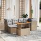 Preview: ARDEBO.de - 7-tlg. Garten-Sofagarnitur mit Kissen Beige Poly Rattan