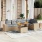 Preview: ARDEBO.de - 7-tlg. Garten-Sofagarnitur mit Kissen Beige Poly Rattan