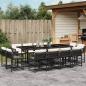 Preview: ARDEBO.de - 13-tlg. Garten-Essgruppe mit Kissen Schwarz Poly Rattan