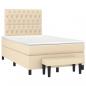 Preview: Boxspringbett mit Matratze Creme 120x190 cm Stoff