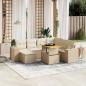 Preview: ARDEBO.de - 8-tlg. Garten-Sofagarnitur mit Kissen Beige Poly Rattan