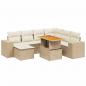 Preview: 8-tlg. Garten-Sofagarnitur mit Kissen Beige Poly Rattan