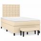 Preview: ARDEBO.de - Boxspringbett mit Matratze Creme 120x190 cm Stoff