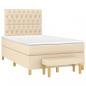 Preview: ARDEBO.de - Boxspringbett mit Matratze Creme 120x190 cm Stoff