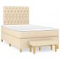 Preview: Boxspringbett mit Matratze Creme 120x190 cm Stoff