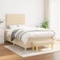 Preview: Boxspringbett mit Matratze Creme 120x190 cm Stoff