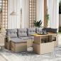 Preview: ARDEBO.de - 7-tlg. Garten-Sofagarnitur mit Kissen Beige Poly Rattan