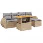 Preview: 6-tlg. Garten-Sofagarnitur mit Kissen Beige Poly Rattan