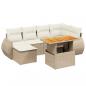 Preview: 7-tlg. Garten-Sofagarnitur mit Kissen Beige Poly Rattan