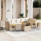 Preview: ARDEBO.de - 8-tlg. Garten-Sofagarnitur mit Kissen Beige Poly Rattan