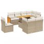 Preview: 9-tlg. Garten-Sofagarnitur mit Kissen Beige Poly Rattan