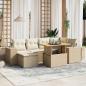 Preview: ARDEBO.de - 7-tlg. Garten-Sofagarnitur mit Kissen Beige Poly Rattan