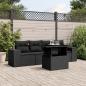 Preview: ARDEBO.de - 5-tlg. Garten-Sofagarnitur mit Kissen Schwarz Poly Rattan