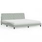 Preview: ARDEBO.de - Bett mit Matratze Hellgrau 200x200 cm Samt