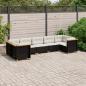 Preview: ARDEBO.de - 7-tlg. Garten-Sofagarnitur mit Kissen Schwarz Poly Rattan