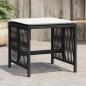 Preview: ARDEBO.de - Gartenhocker mit Kissen 4 Stk. Schwarz 41x41x36 cm Poly Rattan