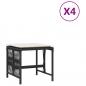 Preview: Gartenhocker mit Kissen 4 Stk. Schwarz 41x41x36 cm Poly Rattan